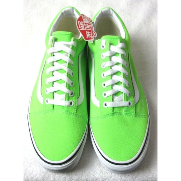 COPY - Vans Women's Old Skool Neon Green Gecko True White Canvas Skate shoes NWT - Picture 1 of 5